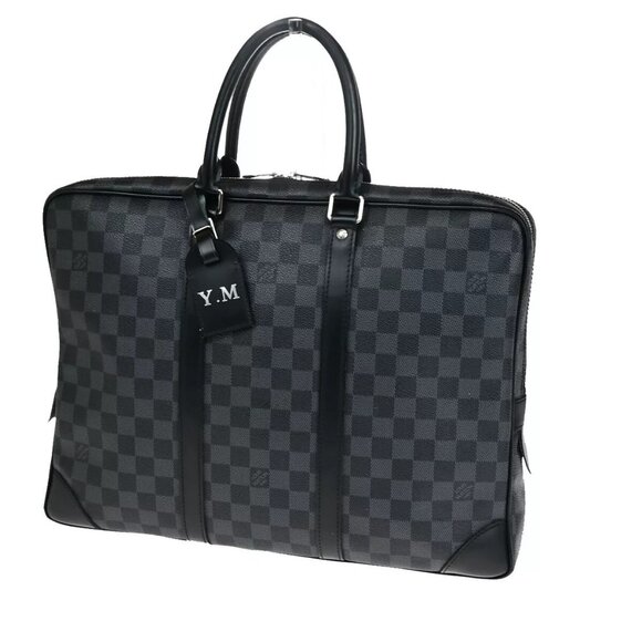 LOUIS VUITTON Porte Documents Voyage Briefcase Hand Bag Graphite - Picture 1 of 16